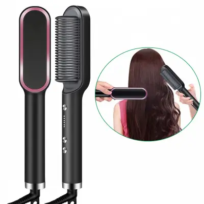 Profissional Hot Combs Anti-scalding Hair Straightener Brush Ceramic Hair Curler Heated Electric Smart Brush Hair Straightener